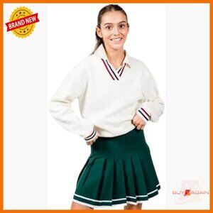 Midweight Dri-Fit Tennis Skort with Inner Shorts, High Waist Pleated Athletic